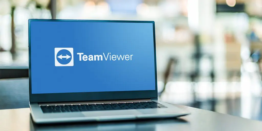 Laptop met TeamViewer actief