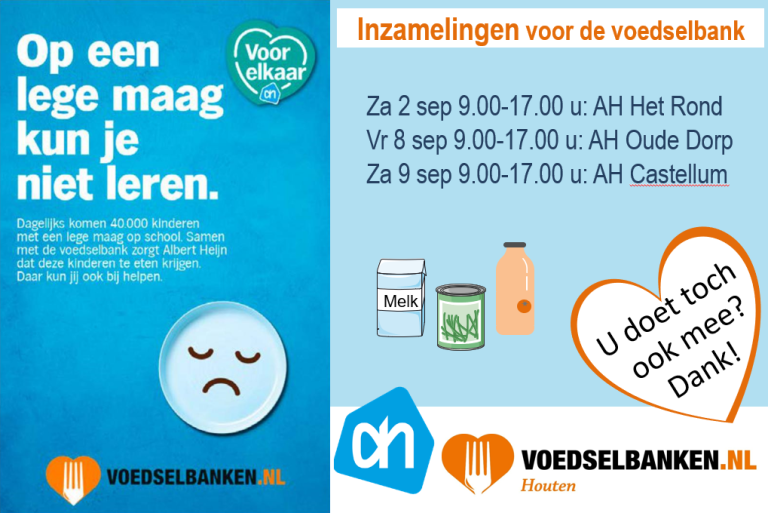 Op een lege maag kun je niet leren - Voedselbank Houten